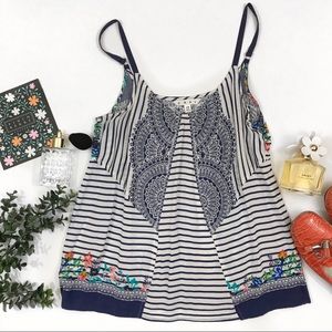CAbi• striped floral• tank